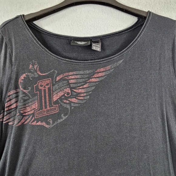 Tops - Harley Davidson Shirt Women Extra Large XL Black Motorcycle 1 Skull